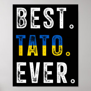 Póster El mejor Tato jamás padre ucraniano papá bandera d
