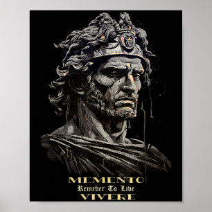 Póster El Memento Estúico Filosófico Recuerda Vivir