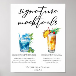 Póster El menú de la Piña Colada del Hawái Azul