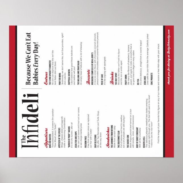 Póster El menú Infideli (Frente)