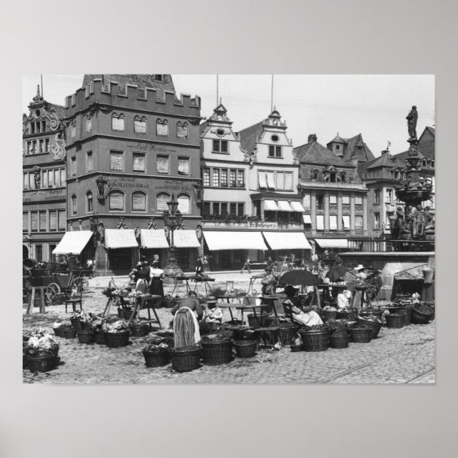 Póster El mercado de Trier, c.1910 (Frente)