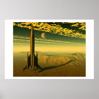 Póster El Mercurio Creciendo Sobre Los Cráteres Venusiano