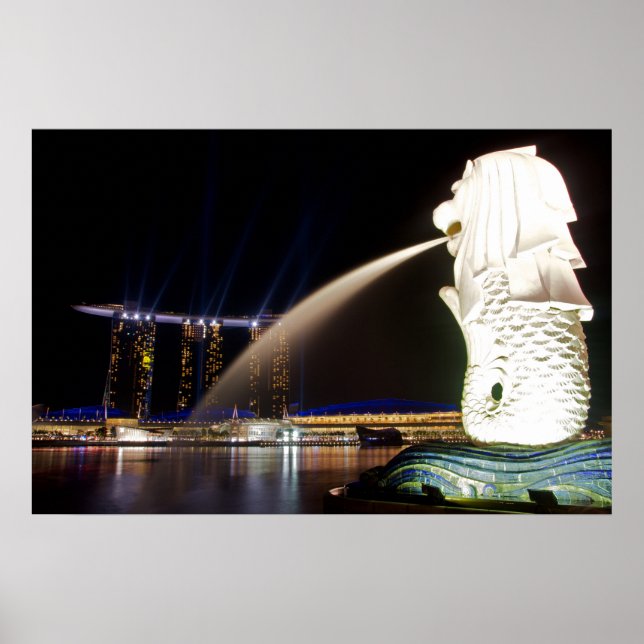 Póster El Merlion de Singapur (Frente)