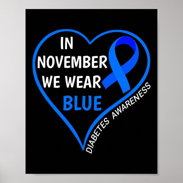 Póster El Mes De Concienciación Sobre La Diabetes T1d T2d (Frente)