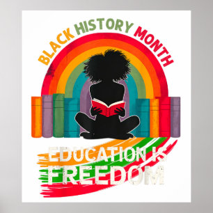 Póster El Mes de la Historia Negra la educación es la lib