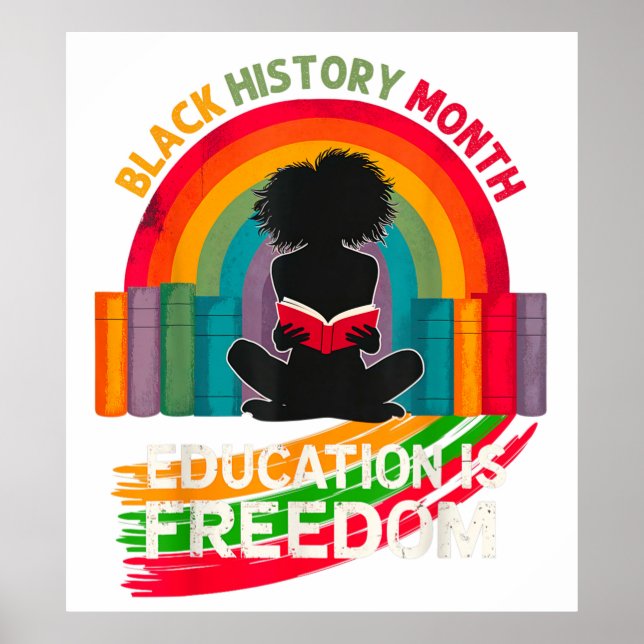 Póster El Mes de la Historia Negra la educación es la lib (Frente)