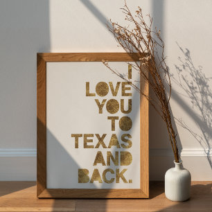 Póster El metal dorado te ama a Texas y a Texas