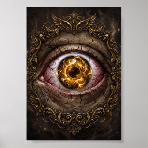 Póster El Miedo a los Ojos Terror Gótico Ojo Oscuro Hallo