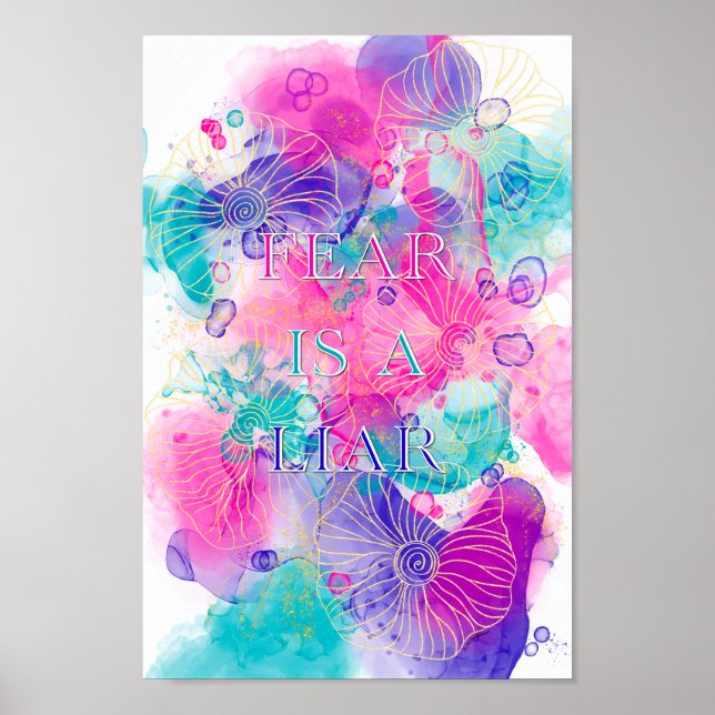 Póster El miedo es un mentiroso - motivacional (Frente)