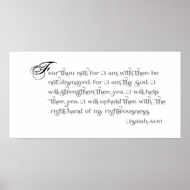 Póster El miedo no - Isaiah 41:10 poster de tipografía (Frente)