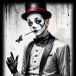 Póster El Mime,<br><div class="desc">La combinación de imagen Mime, Pen y tinta y ilustracion. La IA asistió y adobe al arte moderno, rojo, negro y blanco, arte de alto contraste. Poster, imprimir a petición regalos de todo tipo. Pierrot, payaso enfermo, art deco. Este diseño se puede personalizar fácilmente con una frase, letra o mensaje....</div>