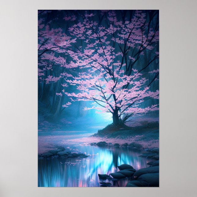 Póster El misterio azul en el bosque de flores (Frente)