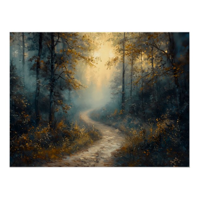 Póster El místico camino del bosque al amanecer (Anverso)