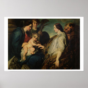 Póster El místico matrimonio de Santa Catalina, 1618/20 (