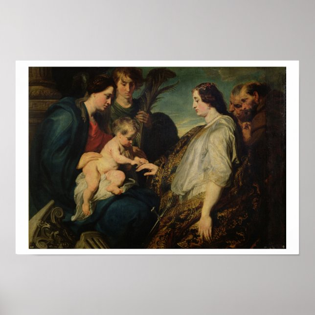 Póster El místico matrimonio de Santa Catalina, 1618/20 ( (Frente)