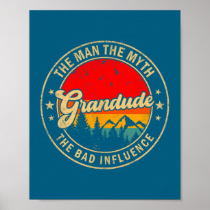 Póster El mito de Grandude Mala Influencia Vintage