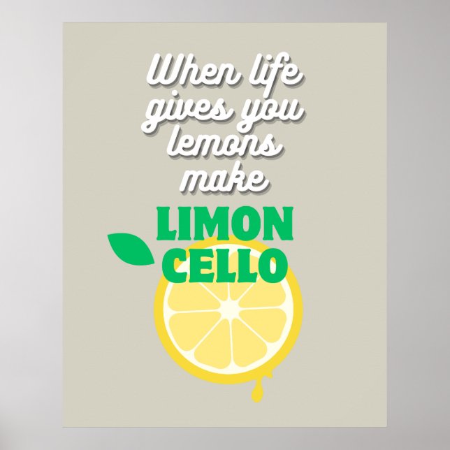 Póster El moderno Taupe italiano Lemon Limoncello Kitchen (Frente)
