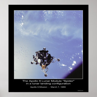 Póster El módulo lunar Apolo 9 "Spider", 7 de marzo de 19