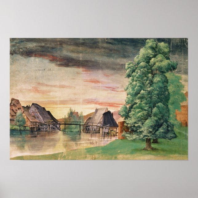 Póster El molino de agua, 1495-97 (Frente)