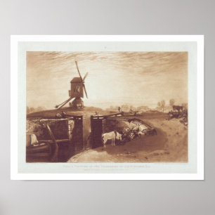 Póster El molino de viento y la cerradura, grabados por