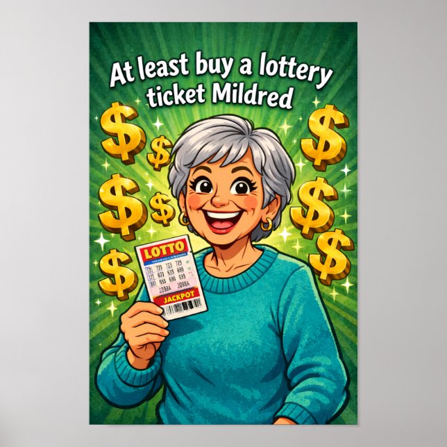Póster El momento afortunado de lotería de Mildred (Frente)