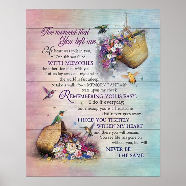 Póster El Momento En Que Me Dejaste Hummingbird (Frente)