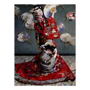 Póster El Monet de Claude Monet con traje japonés