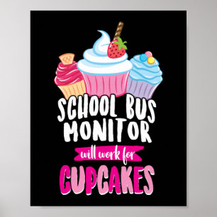 Póster El Monitor De Autobuses De La Escuela Funcionará C