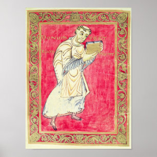 Póster El monje Ruodprehet presentando su libro