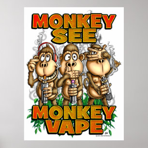 Póster El mono ve el poster de Vape del mono