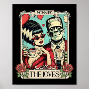Póster El Monstruo Frankenstein Y Bride Los Amantes Del T