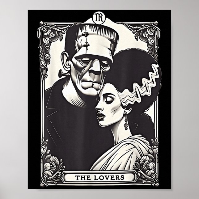 Póster El Monstruo Frankenstein Y Bride Los Amantes Del T (Frente)