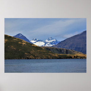 Póster El Monte Aspirando y el Lago Wanaka