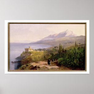 Póster El monte Athos y el monasterio de Stavroniketes,