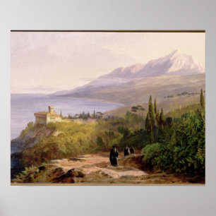 Póster El monte Athos y el monasterio de Stavroniketes,