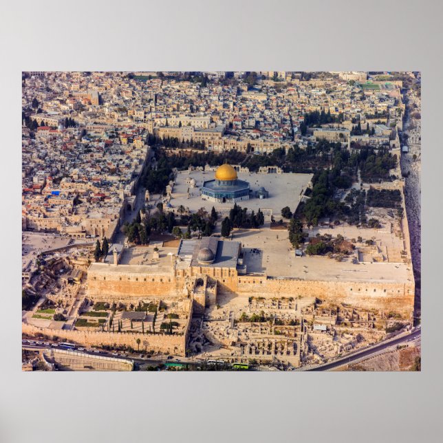Póster El Monte del Templo en la Ciudad Antigua de Jerusa (Frente)
