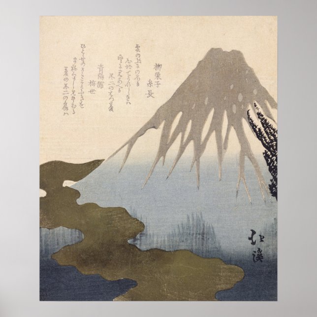 Póster El Monte Fuji bajo la nieve (Frente)