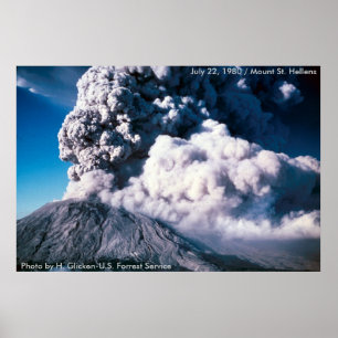 Póster El Monte St. Helens Golpea su parte superior