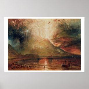 Póster El monte Vesubio en la erupción, 1817 (w/c en el