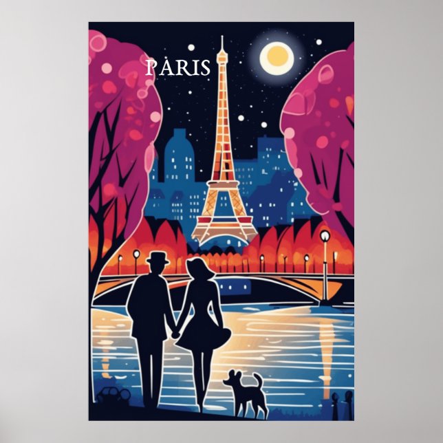 Póster El monumento de la Torre Eiffel de París (Frente)