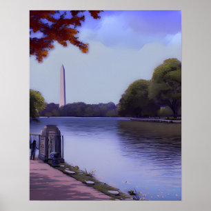 Póster El Monumento Nacional en Washington D.C.