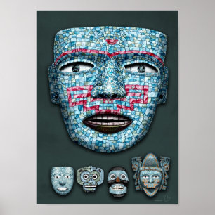 Póster El mosaico azteca enmascara el poster