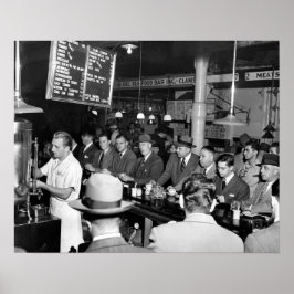 Póster El mostrador de almuerzo de Pete, 1950. Foto vinta