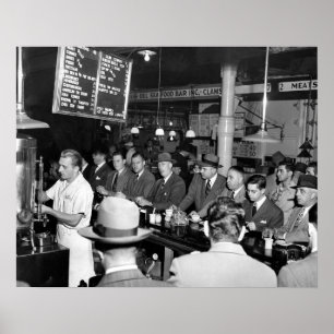Póster El mostrador de almuerzo de Pete, 1950. Foto vinta