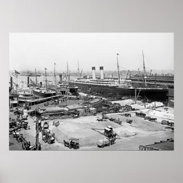 Póster El muelle de la línea de las estrellas blancas