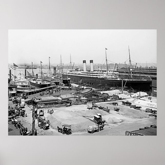Póster El muelle de la línea de las estrellas blancas (Frente)
