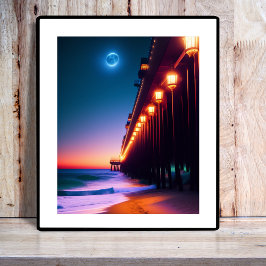 Póster El muelle iluminado por la luna