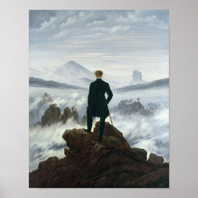 Póster El mujeriego sobre el mar de niebla, 1818 (Frente)