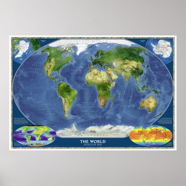 Póster " El mundo: 2008/presente - Mapa satelital ... (Frente)