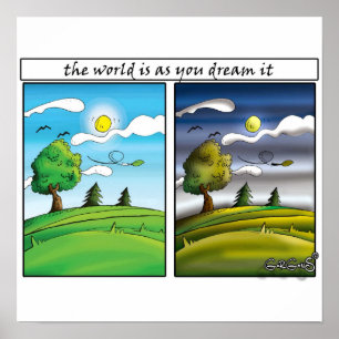 Póster El mundo es como lo sueñas - Poster motivacional